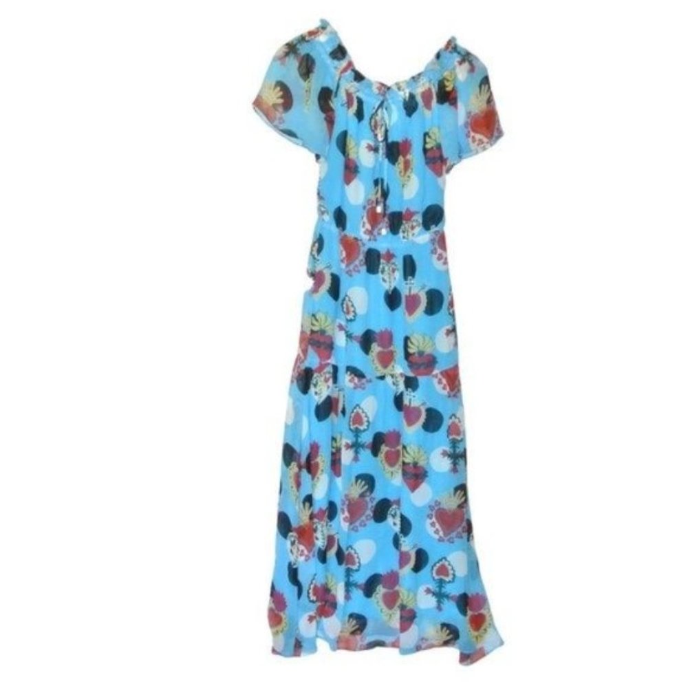 Eva Brazilian Silk‎ Maxi Dress Floral S